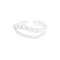 Anello a doppio strato intrecciato in argento sterling S925 regolabile - Taglia 13 (Regolabile) / Argento
