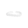 Adjustable S925 sterling silver twist rope ring with minimalist minimalist design for women - Size 14 (Open Adjustable) / Silver