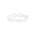 Minimalistischer S925 Sterlingsilber Ring mit gedrehtem Design und offener Kreuzform - Größe 14 (Offen Verstellbar) / Silber
