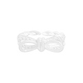 Minimalistischer S925 Sterling Silber Schleife Ring mit doppellagigem verdrehtem Design - Größe 13 (Verstellbar) / Silber
