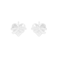S925 Sterling Silber Herzstecker mit geprägtem Schleifendesign in polierter Optik - Silber