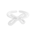 Verstellbarer S925 Sterlingsilber Ring für Damen mit minimalistischem Schleifendesign - Größe 13 (Verstellbar) / Silber