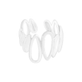 Irregular layered water drop open ring in S925 sterling silver for women - Size 13 (Adjustable Open) / Silver