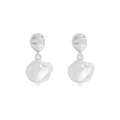 Orecchini minimalisti in argento S925 con design a trama fluida irregolare - Argento 925 / Color Platino