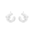 Orecchini a cerchio a C intrecciati in argento sterling S925 per donna - Argento 925 / Argento