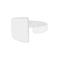 Minimalist S925 sterling silver irregular geometric ring with square face and open band - Size 13 (Adjustable) / Silver