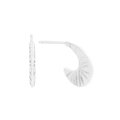 Pendientes de luna en plata de ley S925 con textura radial de diseño minimalista - Plata 925 / Plateado