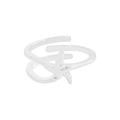 Minimalist S925 sterling silver starfish open ring with polished finish for women - Size 13 (Adjustable Open) / Silver