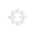 Minimalist S925 sterling silver open ring featuring a floral wreath cluster design - Size 13 (Adjustable Open) / Silver