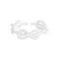Minimalistischer S925 Sterlingsilber Knotenring mit verstellbarem Seil-Design für Damen - Größe 13 (Verstellbar) / Silber