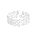 S925 sterling zilveren open ring met lavatextuur en geweven hol uitgesneden kantpatroon - Verstelbaar Open / Lava Twist Hol Stijl (JZ1523) / Zilver