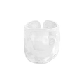 Minimalistischer S925 Sterlingsilber Ring mit einzigartiger Zinnfolien-Struktur - Größe 13 (Verstellbar) / Silber