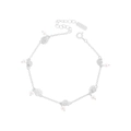 Bracciale in argento sterling S925 con ciondoli a conchiglia e perle su catena regolabile - Argento 925 / SL177-Argento