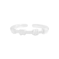 Anillo de espiral minimalista en plata de ley S925 con banda abierta ajustable - Talla 13 (Ajustable) / Estilo de Hélice en Espiral (JZ1579) / Plateado
