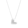 Collana cuore in argento sterling S925 minimalista con finitura opaca spazzolata da donna - Argento 925 / Argento