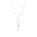 Collier en argent sterling S925 avec pendentif nœud minimaliste sur chaîne à maillons fins - Argent 925 / Argenté