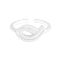 Minimalistischer S925 Sterlingsilber Ring mit elegantem verdrehtem Knotendesign - Größe 13 (Verstellbar) / Silber