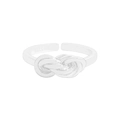 Anello aperto in argento sterling S925 con nodo incrociato multistrato lucido - Aperto Regolabile / Argento