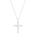 Minimalist S925 sterling silver cross necklace with six sparkling round-cut zircon stones - 925 Silver / Silver