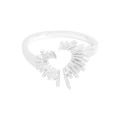 Irregular starburst heart ring in S925 sterling silver with open minimalist design - Adjustable Open / Silver (JZ1588)