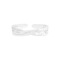 Irregular interwoven S925 sterling silver ring with textured braided rope design - Size 13 (Adjustable) / Irregular Twisted Wrapping (JZ1607) / Silver