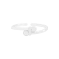 Minimalistischer S925 Sterlingsilber Ring mit polierten Perlen und offenem Design - Größe 13 (Verstellbar) / Silber