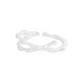 Polierter S925 Sterlingsilber Ring mit minimalistischem Bambusknoten-Design, verstellbar - Größe 13 (Verstellbar) / Silber