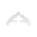 Minimalistischer S925 Sterlingsilber V-Ring, unregelmäßig offen mit matter Oberfläche - Größe 13 (Verstellbar) / Silber