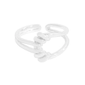 Minimalist S925 sterling silver multilayer intertwined open ring with polished finish - Size 13 (Adjustable Open) / Silver