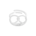 Anello aperto a nodo pretzel in argento sterling S925 minimalista regolabile per donna - Taglia 13 (Regolabile) / Argento