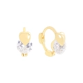 Minimalist gold heart earrings with sparkling zircon stones and S925 silver clasp - 925 Silver / 18K Gold