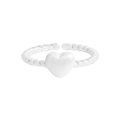 S925 Sterling Silber Herzring mit gedrehtem Seilband und mattiertem Finish für Damen - Größe 12 (Verstellbar) / Herz Gedreht Stil (JZ1688) / Silber