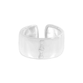 Minimalist S925 sterling silver wide band ring featuring a delicate bow tie engraving - Size 13 (Adjustable Open) / Silver