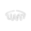 Minimalistischer S925 Silberring in Spiralform mit verstellbarem Wellendesign - Größe 13 (Verstellbar) / Silber