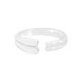 Anillo de doble capa en plata de ley S925 con diseño de gota de agua y acabado pulido - Talla 13 (Ajustable) / Plateado