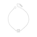 Elegante pulsera de plata esterlina S925 con colgante cuadrado de circonita clara - Plata 925 / Estilo Plateado (SL180)