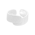Anello aperto largo in argento sterling S925 con design industriale a griglia - Taglia 14 (Aperto Regolabile) / Argento