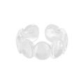 Minimalistischer S925 Sterlingsilber Ring mit ovalem, konkavem Blasen-Design, offen - Größe 14 (Offen Verstellbar) / Silber