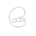 Minimalistische S925 zilveren ring met vloeiende lijnen en meerlaags metalen ontwerp - Maat 14 (Verstelbaar) / Zilver