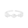 S925 Sterlingsilber offener Ring mit minimalistischem Stern- und Perlendesign in Weiß - Einstellbar Offen / Silber