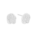 Orecchini in argento sterling S925 con texture lavica irregolare e design floreale organico - Texture lavica irregolare (ES960) / Argento 925