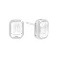 Orecchini a perno minimalisti in argento S925 con zirconi cubici taglio smeraldo - Argento 925 / Color Platino (ES976-Color Platino)