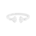 S925 Sterlingsilber Ozean Muschel offener Ring mit Zirkonia für Damen - Größe 14 (Offen Verstellbar) / Silber (JZ1805)