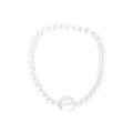 Minimalist S925 sterling silver natural crystal beaded bracelet with transparent round beads - Minimalist White Crystal Round Bead Style (SL184)