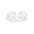 Adjustable S925 sterling silver ring with minimalist multi-layer woven hollow design - No. 15 (Adjustable) / Silver
