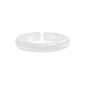 Minimalistischer S925 Sterling Silber Ring mit Vintage Fischgräten-Geflecht-Design - US 12 / Silber