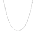 Collana in argento sterling S925 con elementi ovali piatti e design minimalista moderno - Catena con Paillettes (XL797)