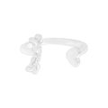 Anello aperto in argento S925 con cuore e farfalla e pietre di zircone lucenti - Taglia 14 (Aperto Regolabile) / Argento