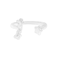 Minimalistischer S925 Sterling Silber Ring mit Schmetterlingsflügel und Stern Design - Größe 14 (Offen Verstellbar) / Silber