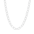 Collana minimalista in argento sterling S925 con maglie ovali lucide - Catena a Maglie Ovali (XL797)